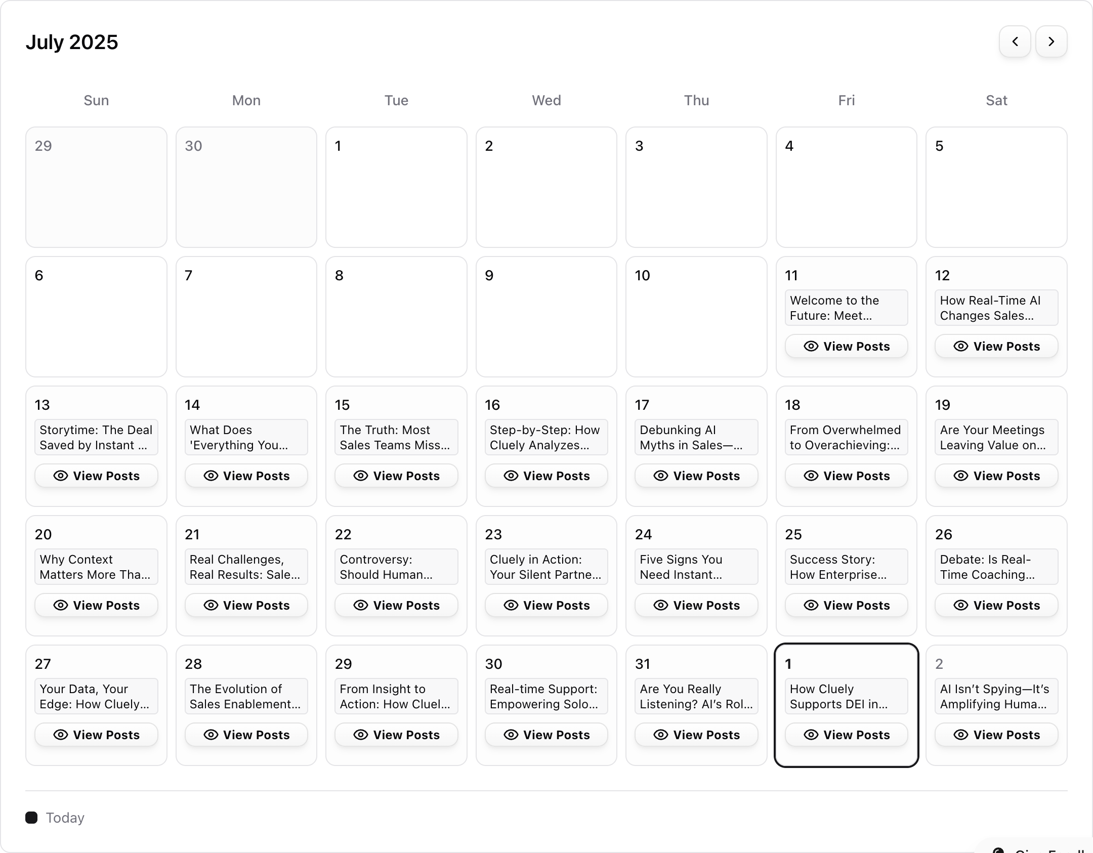 Content Calendar